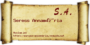 Seress Annamária névjegykártya